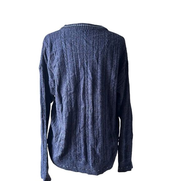 Vintage COOGI Inspired Blue 1990s Wool Mohair Blend Sweater Made in Italy- Large - Picture 5 of 9